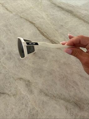 Oakley White Frame Sunglasses with Dark Lenses